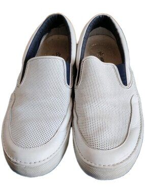 SPERRY Topsider White Perforated Leather Slip-on Sneakers 13 M